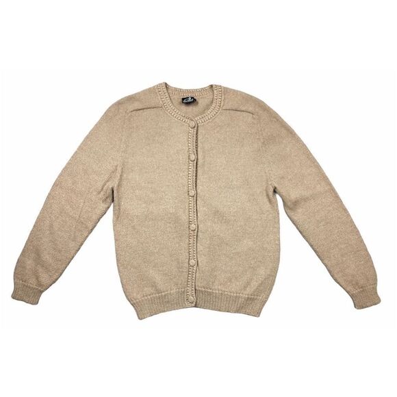 MonRepos Alpaca wool tan button up cardigan